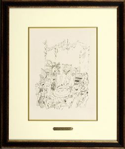 藤田嗣治版画額「娼婦の館」/Leonard Foujita