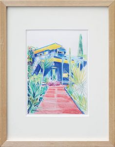 大竹伸朗画額「ジャルダン・マジョレールにて」/Shinro Ohtakeのサムネール