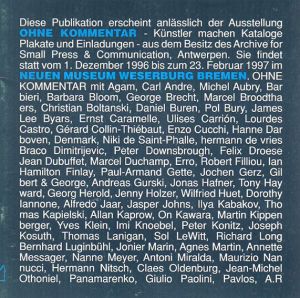 Ohne Kommentar: Kunstler Machen Kataloge, Plakate und Einladungen/Guy Schraenen