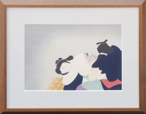 小村雪岱版画額「刺青のお伝」/Settai Komura