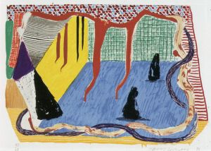 デイヴィッド・ホックニー版画額「Ink In The Room」/David Hockney