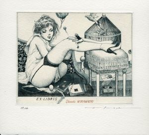 アルフォンス・イノウエ版画「蔵書票27」/Alphonse Inoue