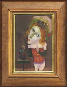 駒込繁芳画額「てづま師の女」/Shigeyoshi Komagomeのサムネール