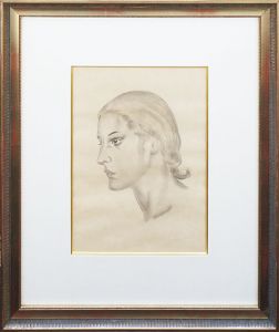 藤田嗣治版画額「女の顔」/Leonard Foujitaのサムネール