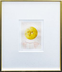 有元利夫版画額「Moon Man」/Toshio Arimotoのサムネール