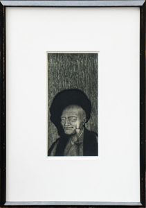 柄澤斎版画額「肖像XII　上田秋成」/Hitoshi Karasawa