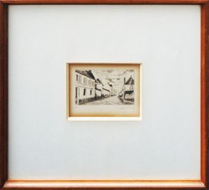 モーリス・ド・ヴラマンク版画額「La Grand Rue」/Maurice de Vlaminck
