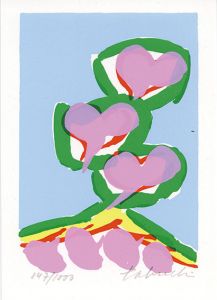 田淵安一版画「ハートの花びら-2」/Yasukazu Tabuchiのサムネール