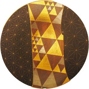 苧毛健作陶器「化粧土線刻金銀彩鉢」/Kensaku Uge