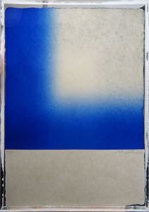 百瀬寿版画「Square-Reversible, Blues thru Metallic Blacks」/Hitoshi Momoseのサムネール