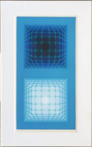 ヴィクトル・ヴァザルリ版画額「作品」/Victor Vasarelyのサムネール