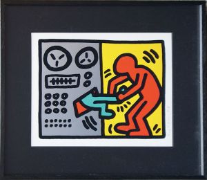 キース・ヘリング版画額「Pop Shop III」/Keith Haringのサムネール