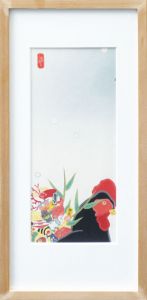 ミヤケマイ版画額「酉が熊手をしょって来る」/Mai Miyakeのサムネール