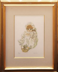 小磯良平版画額「フランス人形」/Ryohei Koisoのサムネール