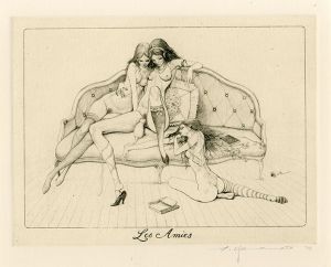 山本六三版画額「Les Amies」/Mutsumi Yamamotoのサムネール