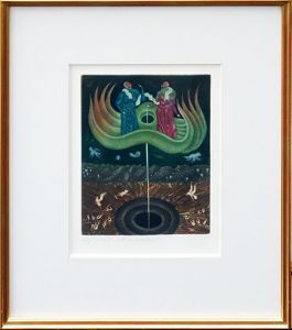 エーリッヒ・ブラウアー版画額「Auf Einem Dunnen stiel」/Arik Brauerのサムネール