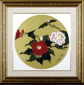 小倉遊亀版画額「椿」/のサムネール