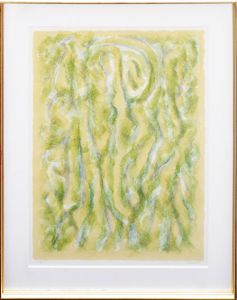 難波田龍起版画額「野の瞑想」/Tatsuoki Nanbataのサムネール