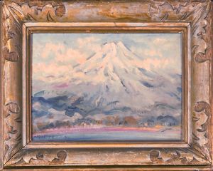 二重作龍夫画額「山中湖の朝富士」/Tatsuo Futaesakuのサムネール