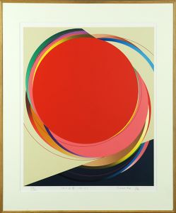 田中稔之版画額「円の光景　83-S.1」/Toshiyuki Tanaka