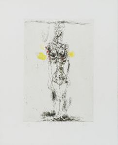 麻生三郎版画「人」/Saburo Aso