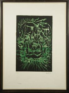 ゲオルグ・バゼリッツ版画額「Kopf-1」/Georg Baselitzのサムネール