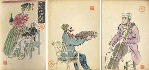 川上澄生画稿「フランス人遊戯」他/