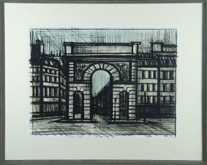 ベルナール・ビュッフェ版画額「サンマルタン門　La Porte Saint-Martin」/Bernard Buffet