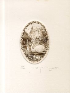 山本六三版画「スワン」/Mutsumi Yamamoto