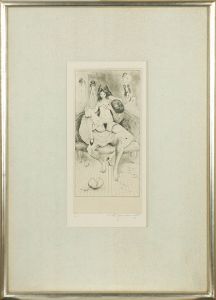山本六三版画額「パーティ　眼球譚」/Mutsumi Yamamoto