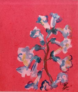 川西英水彩画「花」/Ei Kawanishi