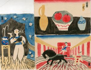 川西英水彩画「曲馬」「曲芸」「静物」/Ei Kawanishi