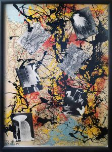今井俊満画額「レイヨグラム　白　No.2」/Toshimitsu Imaiのサムネール