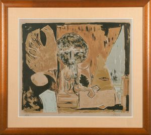 脇田和版画額「手品師」/Kazu Wakitaのサムネール