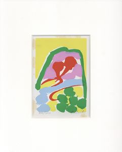 田淵安一版画「ハートの花びら-3」/Yasukazu Tabuchiのサムネール