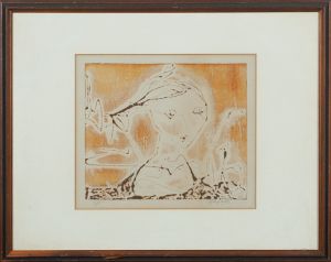 永瀬義郎版画額「マドモアゼル(A)」/Yoshiro Nagaseのサムネール