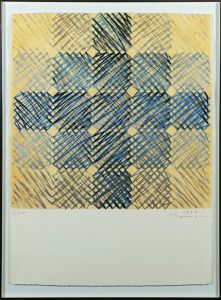 百瀬寿版画額「Square Silver,Blue and Black」/Hitoshi Momoseのサムネール