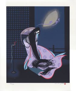 宮田雅之版画「No.3　月を見て泣くかぐや姫」/Masayuki Miyata