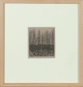 木村茂版画額「雑木林」/Shigeru Kimuraのサムネール