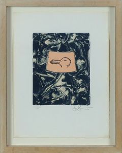 ジャスパー・ジョーンズ版画額「Untitled (from Harrey Gantt Portfolio)」/Jasper Johns