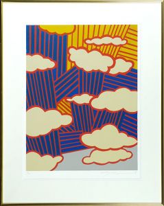池田満寿夫版画額「雲のある風景　朝」/Masuo Ikedaのサムネール