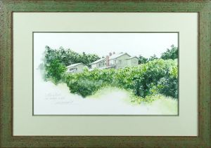 玉村豊男画額「夏のヴィラテスト」 / Toyo Tamamura