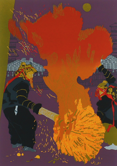田中正秋　「お水取り」M 田中正秋「“だったん”お水取り」シルクスクリーン版画 絵画買取