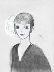 黒い服を着たショートヘアの女性/内藤ルネ