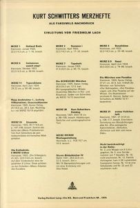 クルト・シュヴィッタース 復刻版「メルツ」　Kurt Schwitters　Merzhefte: Faksimile-Nachdruck mit einer Einleitung von Friedhelm Lach / Kurt Schwitters