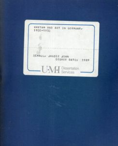 Rhythm and art in Germany 1900-1930/Janice Joan Schall