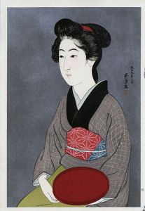 橋口五葉版画「盆持てる女」/Goyo Hashiguchi