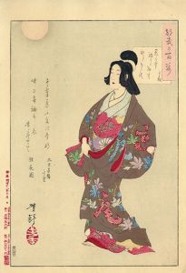 都幾乃百姿　たか雄　君は今駒かたあたりほとゝきす/芳年