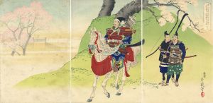 婦く風を勿来の関と思もへども道も背に散る山桜かな/年英のサムネール