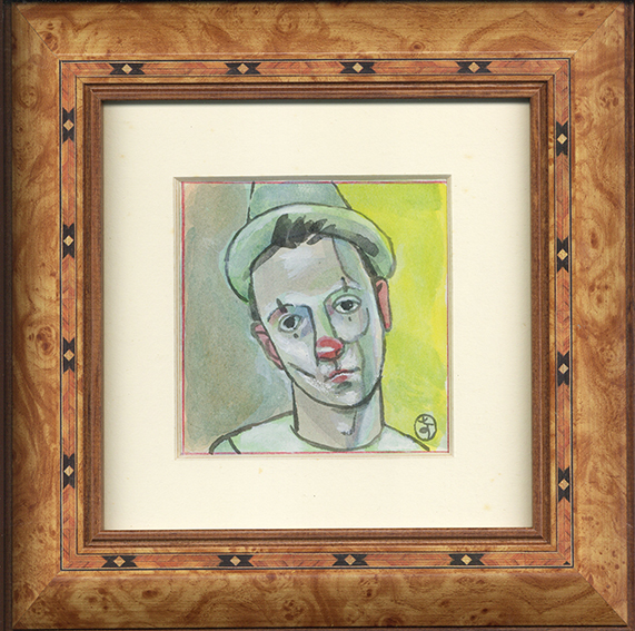 ピエロの絵画 2つ 美術品・アンティーク・コレクション